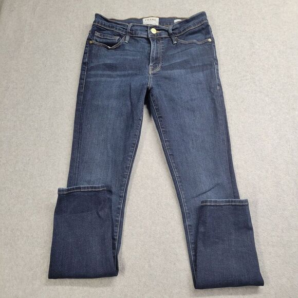 FRAME Le Skinny de Jeanne Size 29‎ Dark Wash Jeans Style Los Angeles - Picture 1 of 9